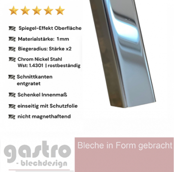 Edelstahl Winkelprofile hochglanzpoliert Spiegelwinkel